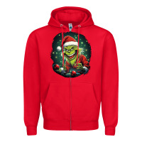 Red Grinch Zipper Hoodie - Unal Design