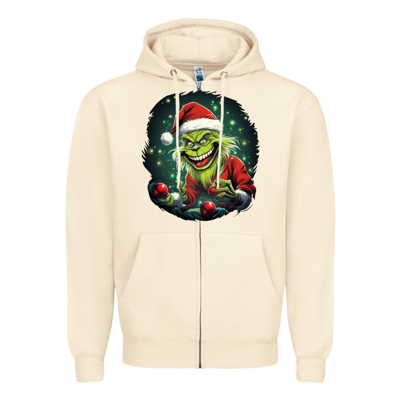 Grinch Zipper Hoodie by Unal Design | Teevron
