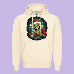 Grinch Zipper Hoodie Designed By Unal Design