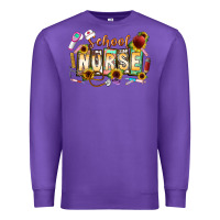 Purple school nurse Premium Sweatshirt - CowhideDigitalArt