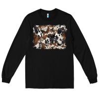 Black black and brown cowhide background Long Sleeve Tee - BarkalooDesign