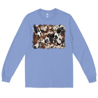Colony Blue black and brown cowhide background Long Sleeve Tee - BarkalooDesign
