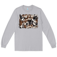 Moon Dust black and brown cowhide background Long Sleeve Tee - BarkalooDesign