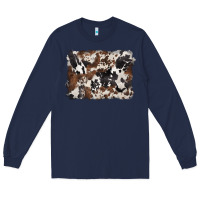 Navy black and brown cowhide background Long Sleeve Tee - BarkalooDesign