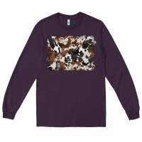 Plum black and brown cowhide background Long Sleeve Tee - BarkalooDesign