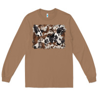 Toasted Coconut black and brown cowhide background Long Sleeve Tee - BarkalooDesign