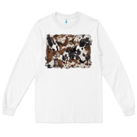 White black and brown cowhide background Long Sleeve Tee - BarkalooDesign