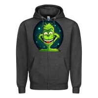 Charcoal Heather Grinch Zipper Hoodie - Unal Design