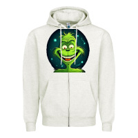 Oatmeal Heather Grinch Zipper Hoodie - Unal Design