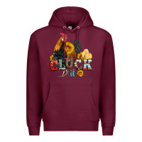 Burgundy cluck it coop animals hen and chick aztec serape leopard Premium Hoodie - Artiststas