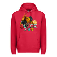 Cardinal cluck it coop animals hen and chick aztec serape leopard Premium Hoodie - Artiststas
