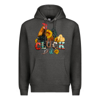Charcoal Heather cluck it coop animals hen and chick aztec serape leopard Premium Hoodie - Artiststas