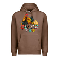 Chestnut cluck it coop animals hen and chick aztec serape leopard Premium Hoodie - Artiststas