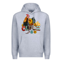 Heather Grey cluck it coop animals hen and chick aztec serape leopard Premium Hoodie - Artiststas