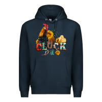 Navy cluck it coop animals hen and chick aztec serape leopard Premium Hoodie - Artiststas