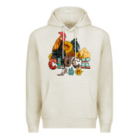 Oatmeal Heather cluck it coop animals hen and chick aztec serape leopard Premium Hoodie - Artiststas