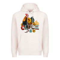 Pale Pink cluck it coop animals hen and chick aztec serape leopard Premium Hoodie - Artiststas