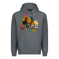 Rock cluck it coop animals hen and chick aztec serape leopard Premium Hoodie - Artiststas