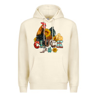 Sandshell cluck it coop animals hen and chick aztec serape leopard Premium Hoodie - Artiststas