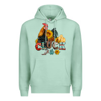 Seafoam cluck it coop animals hen and chick aztec serape leopard Premium Hoodie - Artiststas