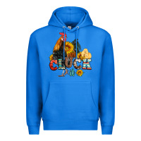 True Royal cluck it coop animals hen and chick aztec serape leopard Premium Hoodie - Artiststas