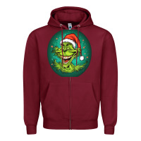 Burgundy Grinch Zipper Hoodie - Unal Design
