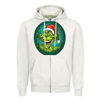 Oatmeal Heather Grinch Zipper Hoodie - Unal Design
