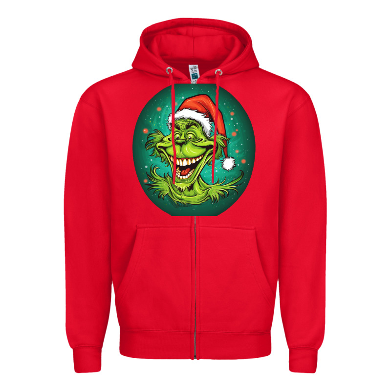 Grinch Zipper Hoodie by Unal Design | Teevron