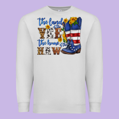 The Land Of The Yee The Home Of The Haw Premium Sweatshirt Designed By Hra Design Shop