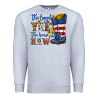 Heather Grey the land of the yee the home of the haw Premium Sweatshirt - HRA Design Shop