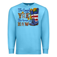 Ocean Blue the land of the yee the home of the haw Premium Sweatshirt - HRA Design Shop
