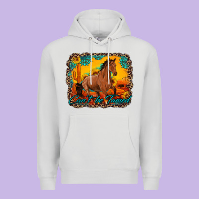 Can't Be Tamed Horse With Sunflowers Turquoise Gemstone Western Sunset Premium Hoodie Designed By Artiststas