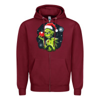 Burgundy Grinch Zipper Hoodie - Unal Design