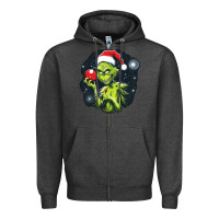 Charcoal Heather Grinch Zipper Hoodie - Unal Design