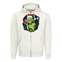 Oatmeal Heather Grinch Zipper Hoodie - Unal Design