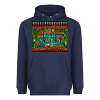 Navy feliz navidad Heavyweight Hoodie - RanaPortraitStore