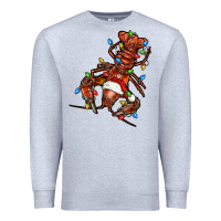 Heather Grey Christmas crawfish Premium Sweatshirt - FaDigitalArtStudio