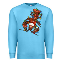 Ocean Blue Christmas crawfish Premium Sweatshirt - FaDigitalArtStudio