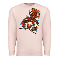Pale Pink Christmas crawfish Premium Sweatshirt - FaDigitalArtStudio