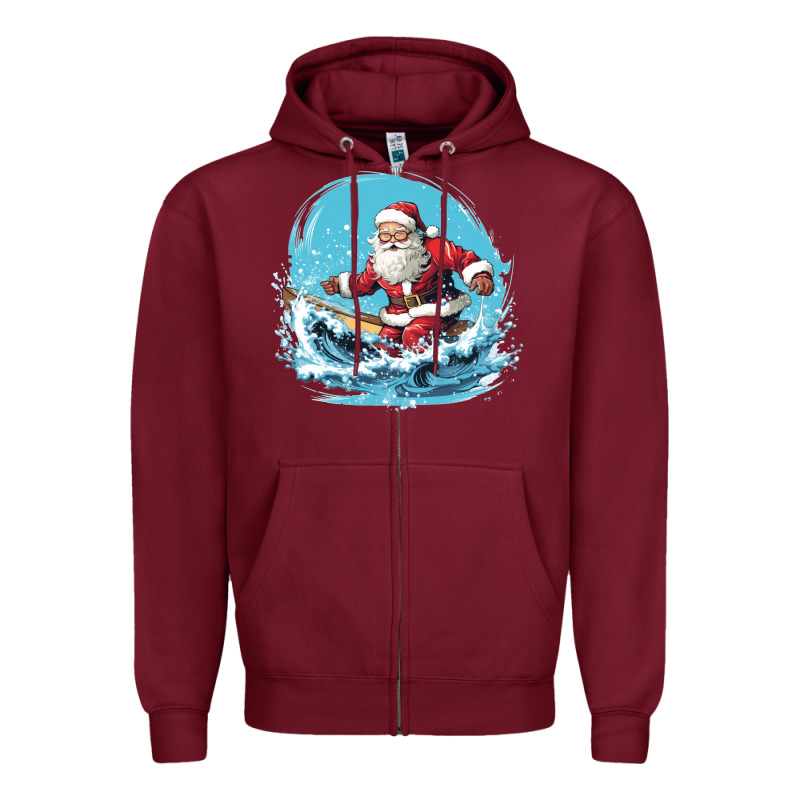 Happy Santa Zipper Hoodie by Unal Design | Teevron