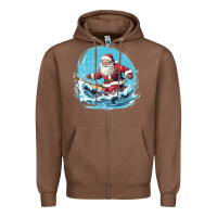 Chestnut happy santa Zipper Hoodie - Unal Design