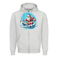 Dove Grey happy santa Zipper Hoodie - Unal Design