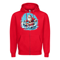 Red happy santa Zipper Hoodie - Unal Design