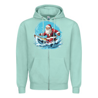 Seafoam happy santa Zipper Hoodie - Unal Design