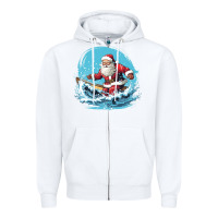 White happy santa Zipper Hoodie - Unal Design