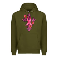 Army Green breast cancer cross Premium Hoodie - AdoDesignShop