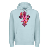 Blue Mist breast cancer cross Premium Hoodie - AdoDesignShop