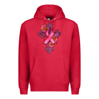 Cardinal breast cancer cross Premium Hoodie - AdoDesignShop