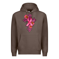 Coffee breast cancer cross Premium Hoodie - AdoDesignShop