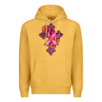 Mustard breast cancer cross Premium Hoodie - AdoDesignShop